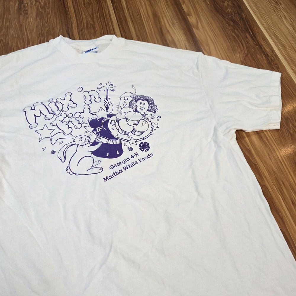 Vintage Georgia 4-H Mix N Fix Shirt Mens XL Hanes Martha White Foods 90s - Picture 3 of 7
